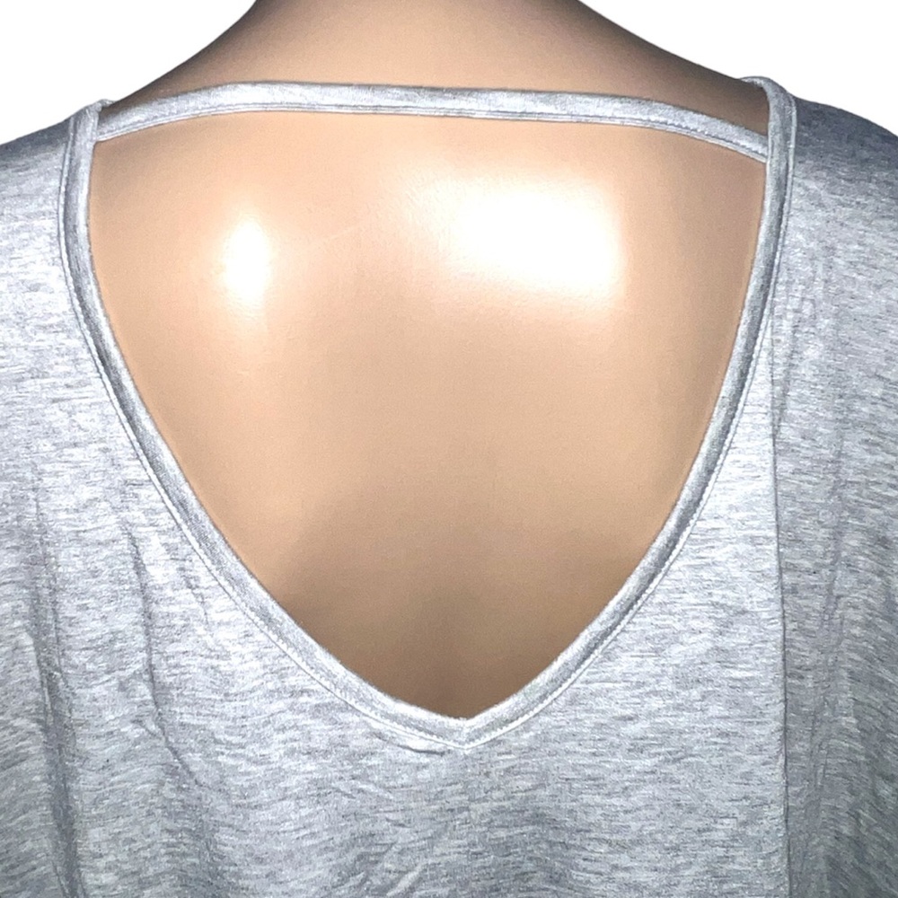 CACIQUE | NWT GRAY PAJAMA TOP WITH BOLD LOGO BLOCK LETTERING - Picture 5 of 10